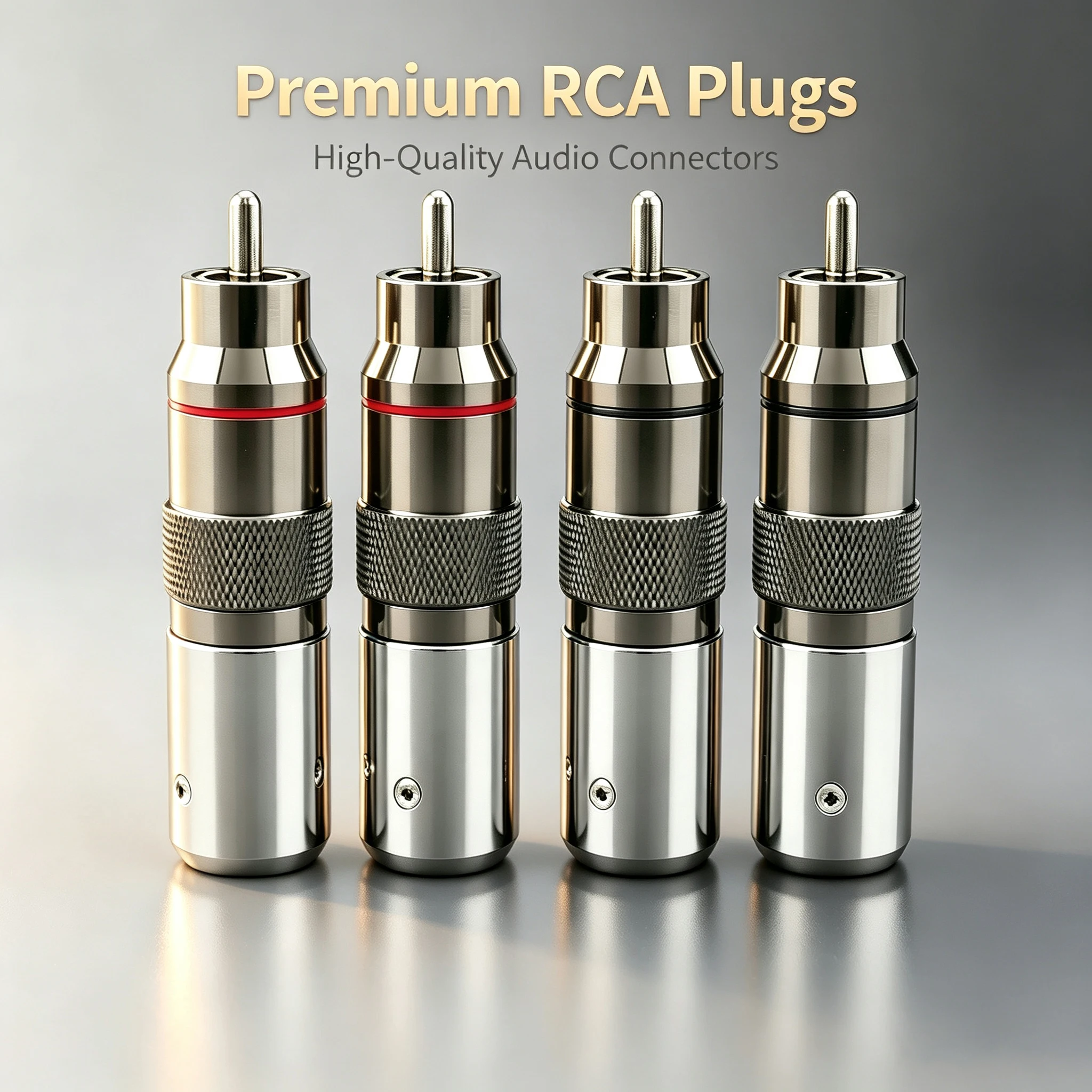 4pcs OR09R Hi-End HiFi Rhodium Plated RCA Terminal DIY Brass Plating Audio Video Connectors for TV Tuner Unsolder HIFI
