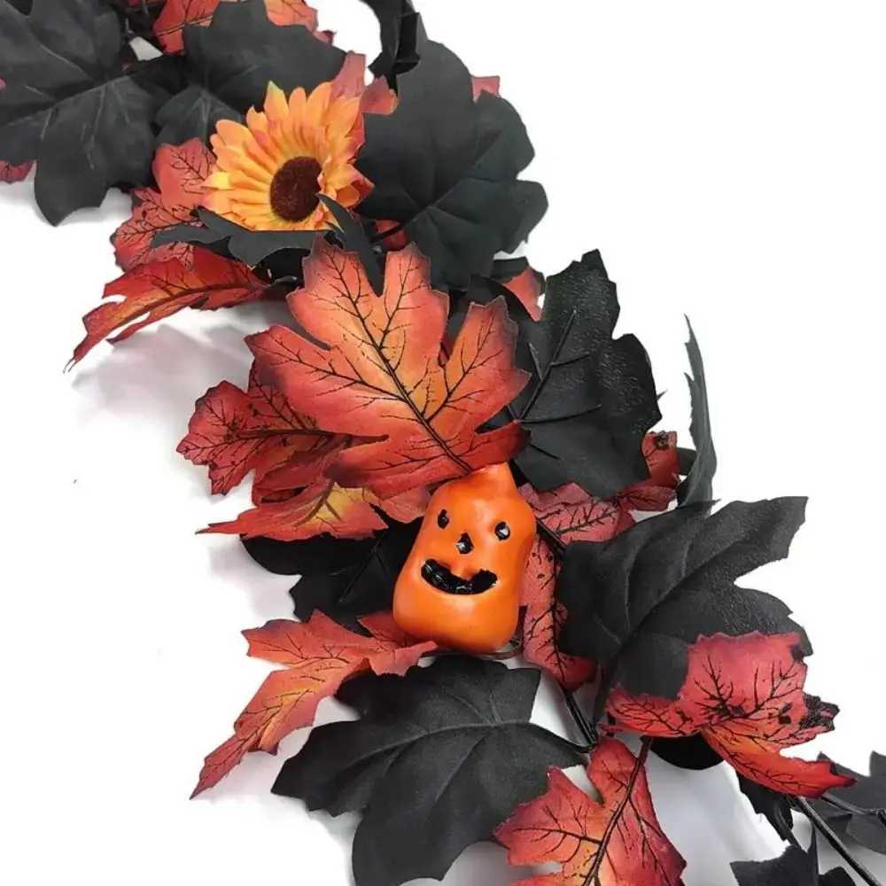 Picture 4: Realistic Artificial Maple Leaf Garland Silk Plastic Halloween Leaf Vines Real Touch Scene Layout Autumn Fall Decor