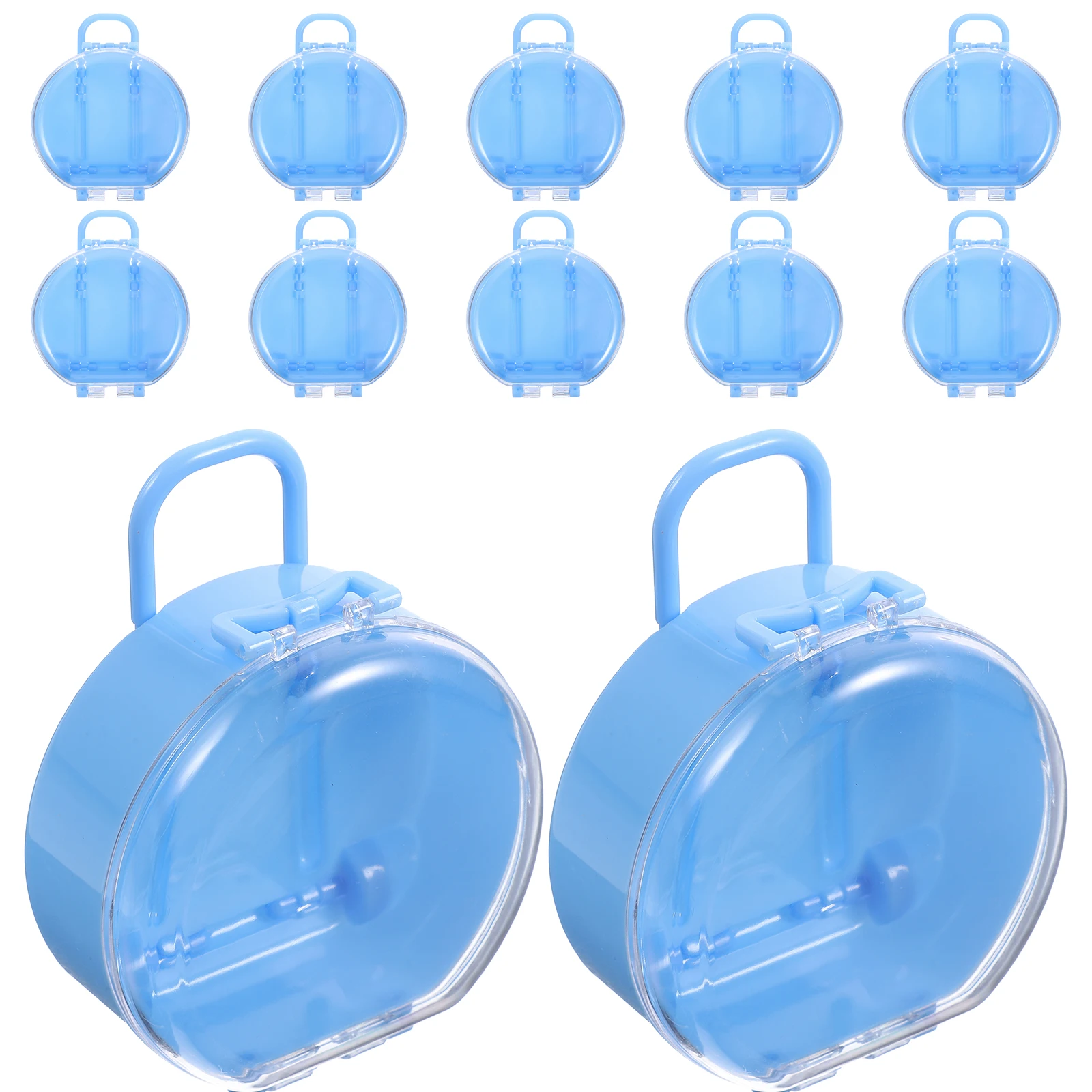 

12 pcs Jewelry Storage Boxes Mini Suitcase Candy Box Party Favor Gift Round Plastic Luggage Bulk Wedding Bridal Shower Theme