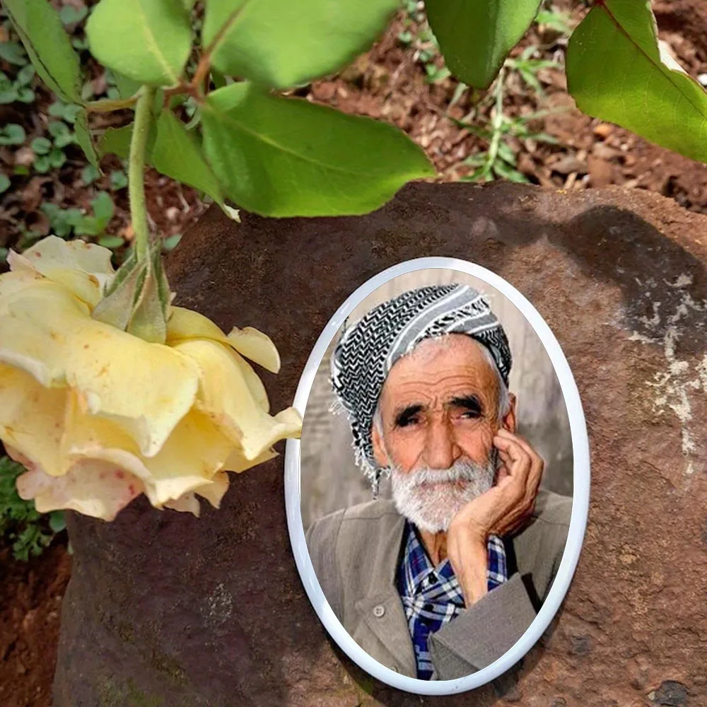 2D Flat Not 3D 1pc Custom Photo Memorial Headstone Tile Oval Gravestone Marker for Outdoor Indoor Use Memorial Day gift. - view 3