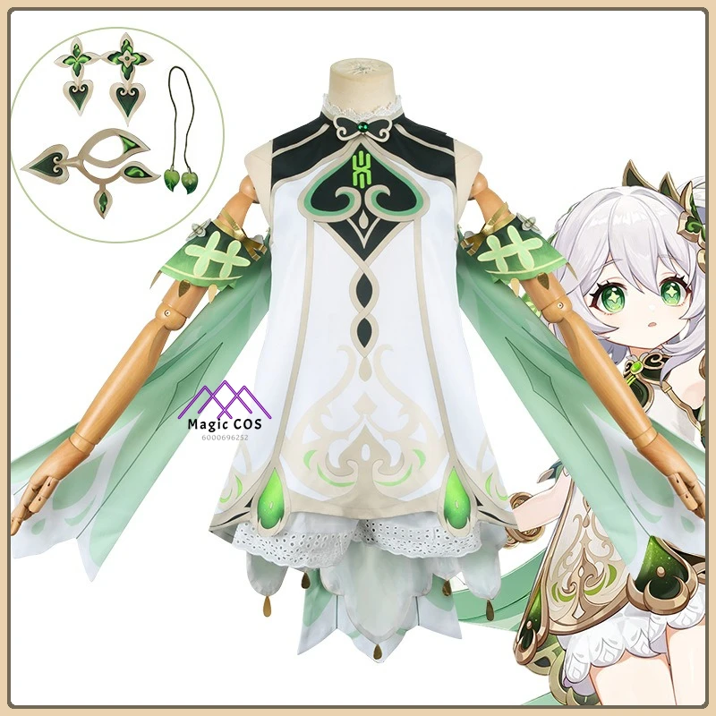 

Genshin Impact Nahida Cosplay Costume Dendro Archon Suit with Wig High Quality Full Set Anime Outfit for Women Comic Con Party