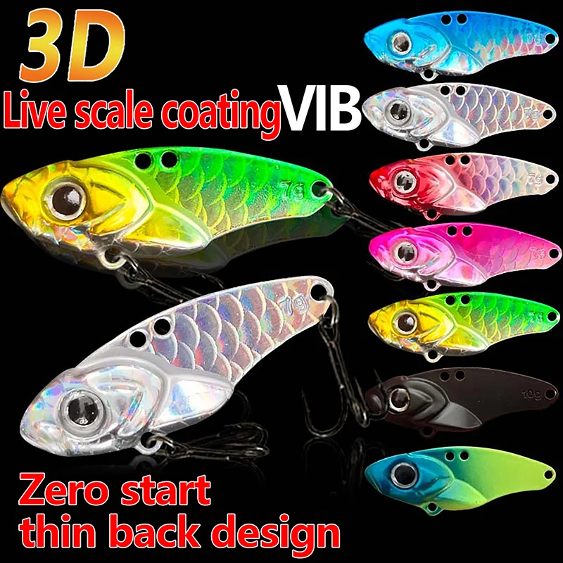 1pcs Crankbait Bass Artificial Hard Baits 5-15g Metal Spinner Fishing Bait VIB Spoon Fishing Lure Cicada VIB Fishing Tackle