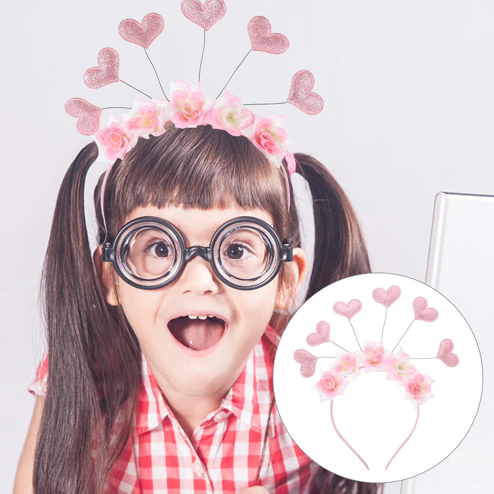 

Valentines Day Hair Band Heart Headband Accessories for Girls Festival Flower Baby