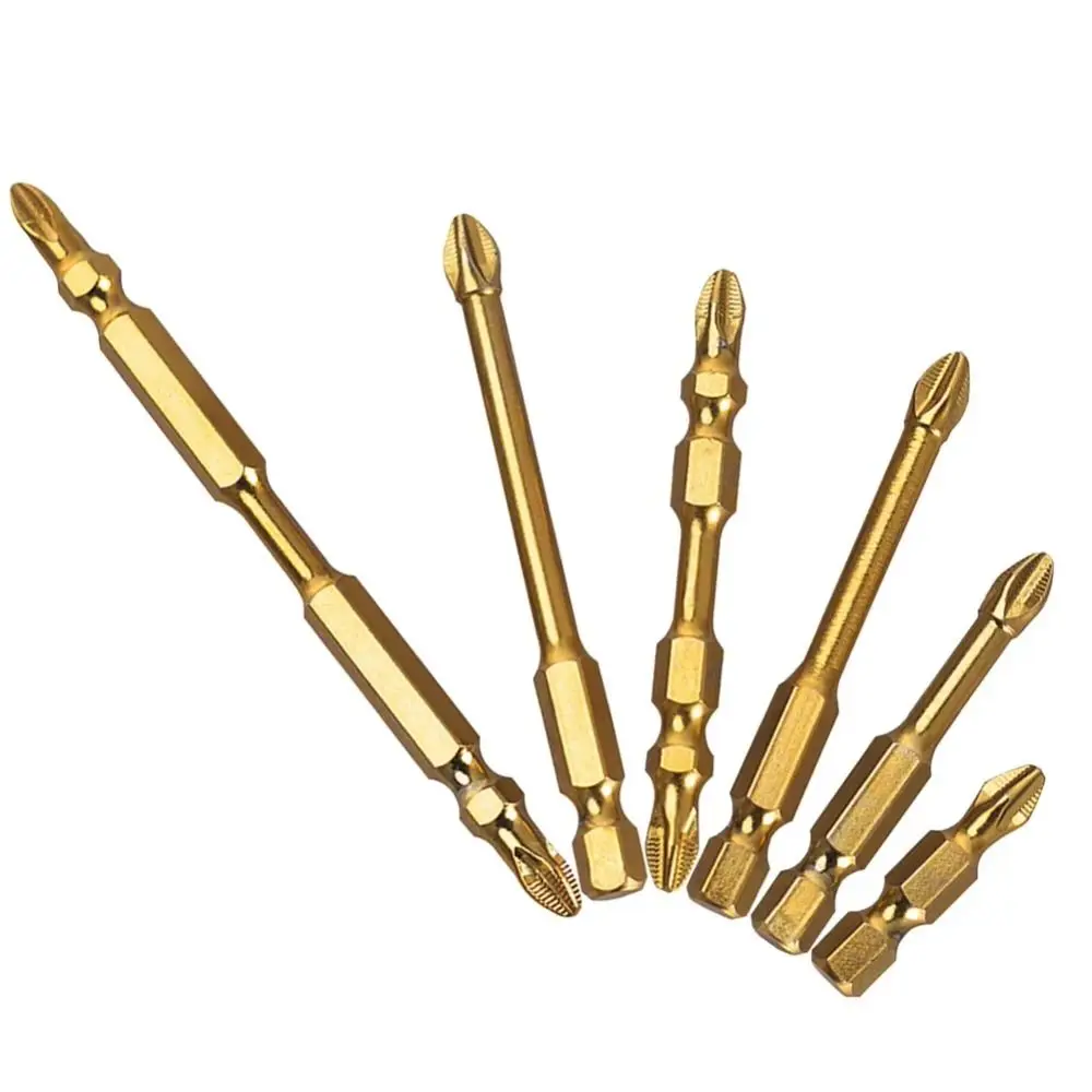 Titanium Coating Impact Phillips Screwdriver Bit Anti-shock Non-slip Screwdriver Batch Head Impact Resistant