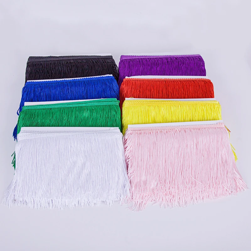 10/15/20/30cm 1Yard Polyester Silk Trim Tassel Fringe DIY Latin Dress Stage Clothes Accessories Decorative Lace Ribbon Sewing