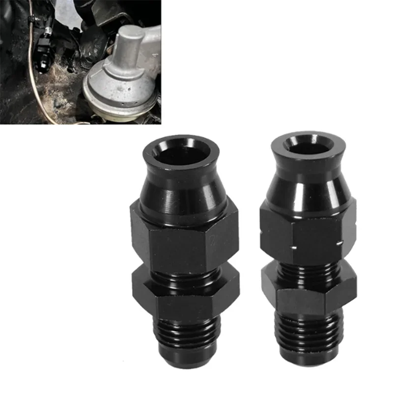 6AN adaptor fiting kompresi garis keras 3/8 inci 5/16 "Pria Hitam aluminium
