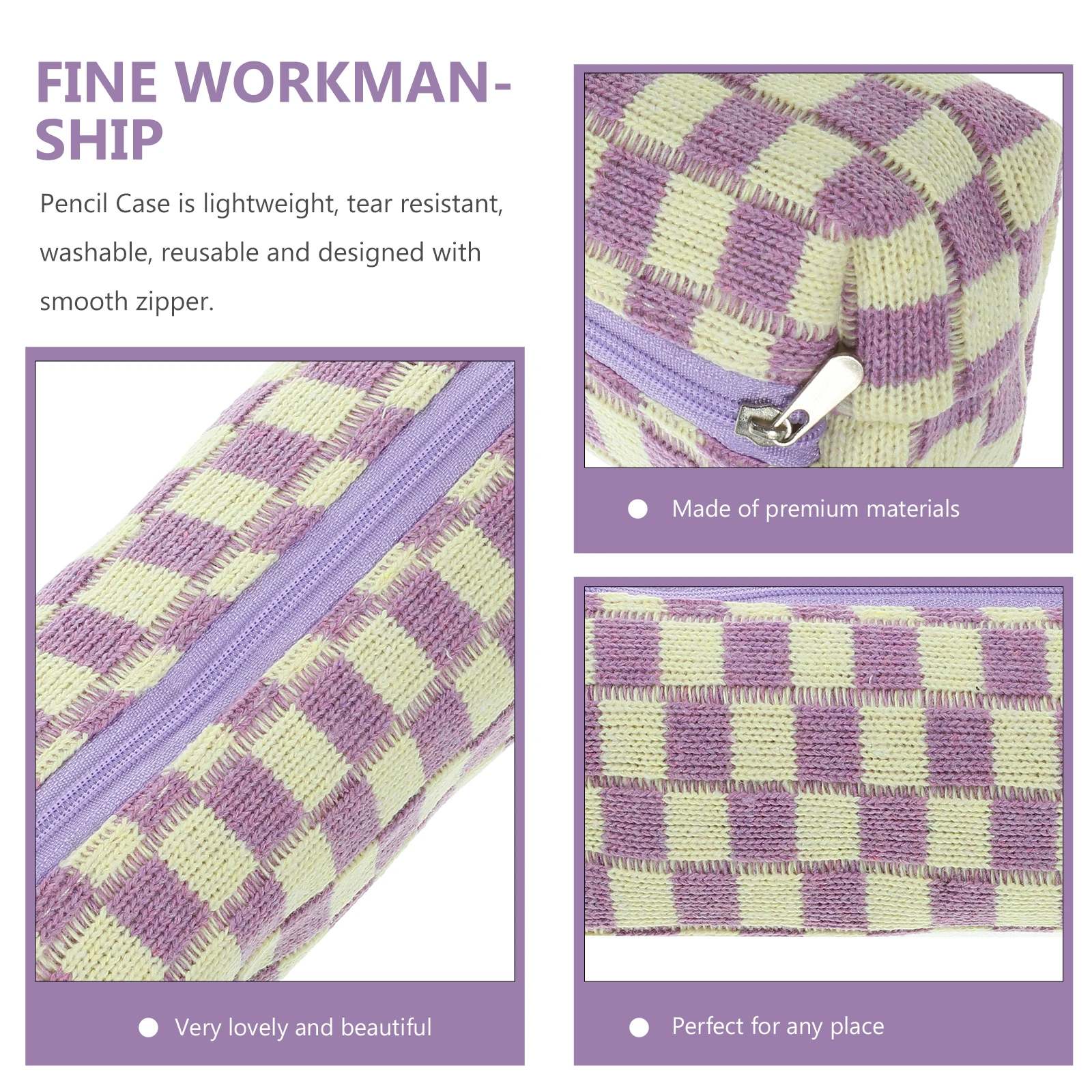 

Checkered Pencil Case Small Lightweight Large Capacity Organizer Pouch For Students Artists Outdoor Sketching Teen School