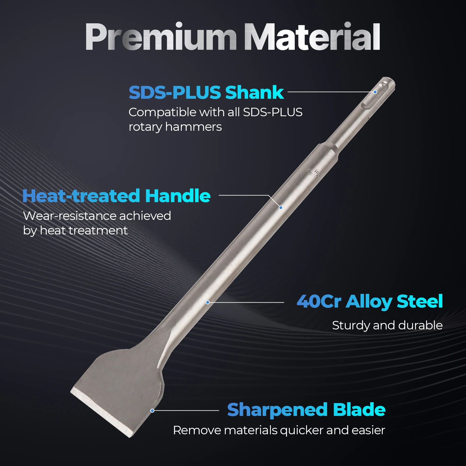 4Pcs/Set Chisel with SDS Plus - Rotary Hammer Chisel Bit Flat review and price