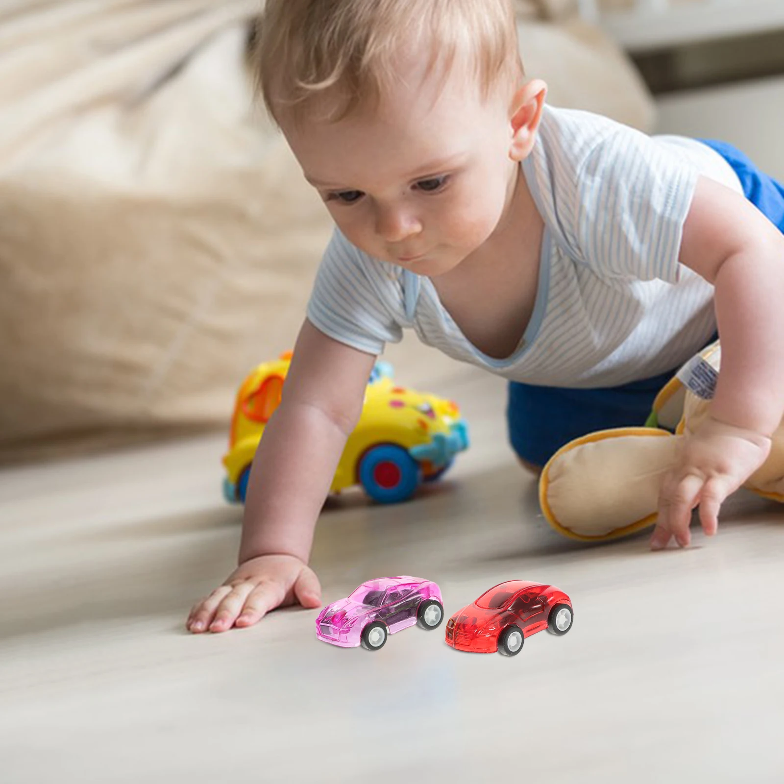 30-delige terugtrekauto voor kinderen Miniatuurkinderen Geen vereist Duurzaam plastic Klein licht Leuk speelgoedcadeau