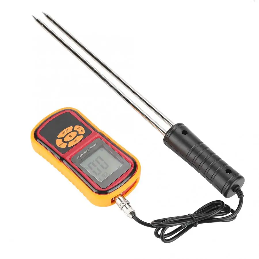 

GM640 Digital Grain Moisture Tester Smart Sensor 5%-30% Thermometer Seed Paddy Corn Rice Long Probe Humidity Hygrometer