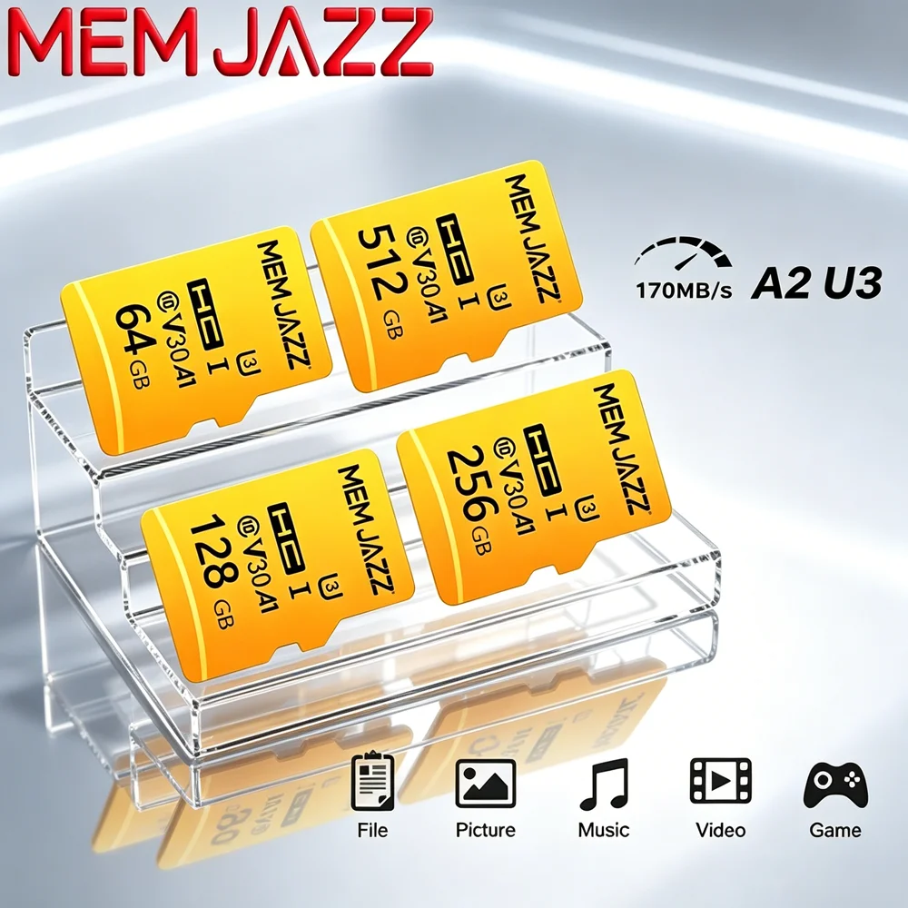 Карта памяти Micro TF SD 128GB 256GB 512GB, высокая емкость, U3 V30 A2, высокая скорость, горячая распродажа, для систем видеонаблюдения CCTV DVR.