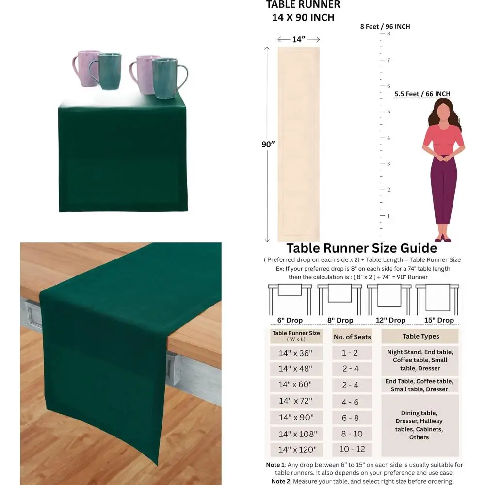 

Зеленый скатерть из чистого льна дождевого леса размером 14x90 дюймов для торжеств ко Дню Святого Патрика