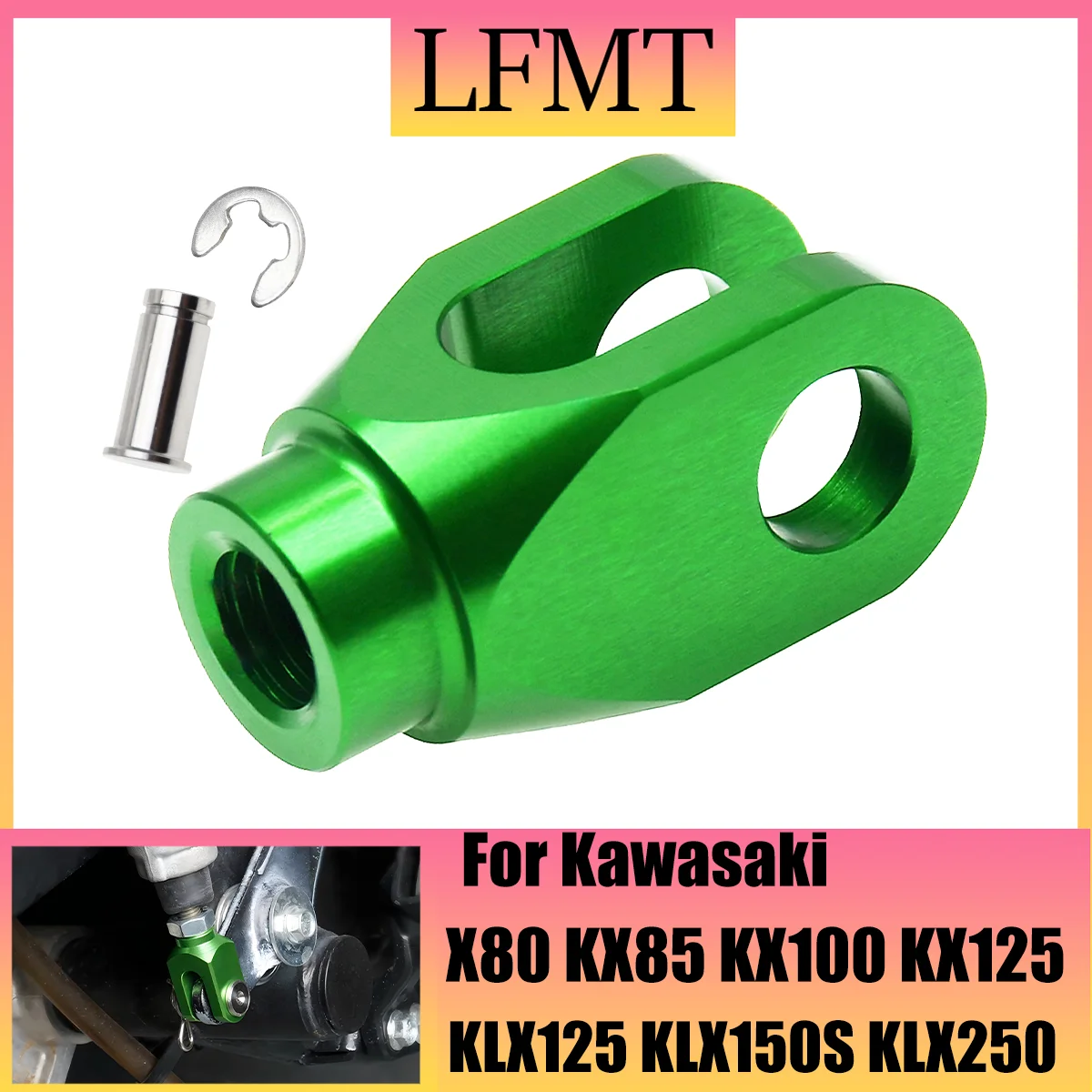 

Motorcycle Aluminium CNC Rear Brake Clevis For Kawasaki KX80 KX85 KX100 KX125 KX250 KLX125 For Suzuki RM80 RM85 RM125 RM250 LT-R