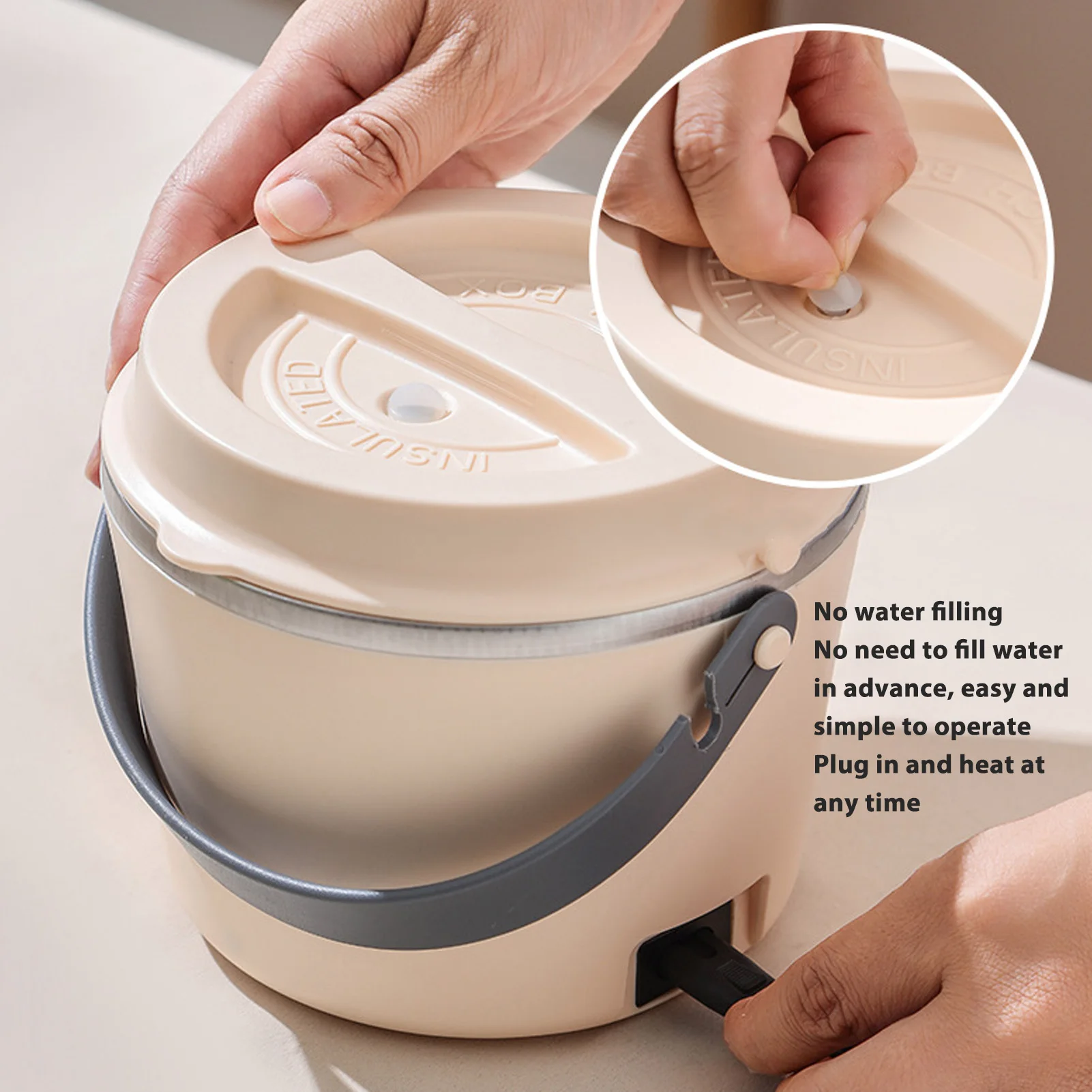 

1.2L Electric Lunch Box 360 Degree Fast Heating Portable Heated Lunch Box Washable for Office Travel