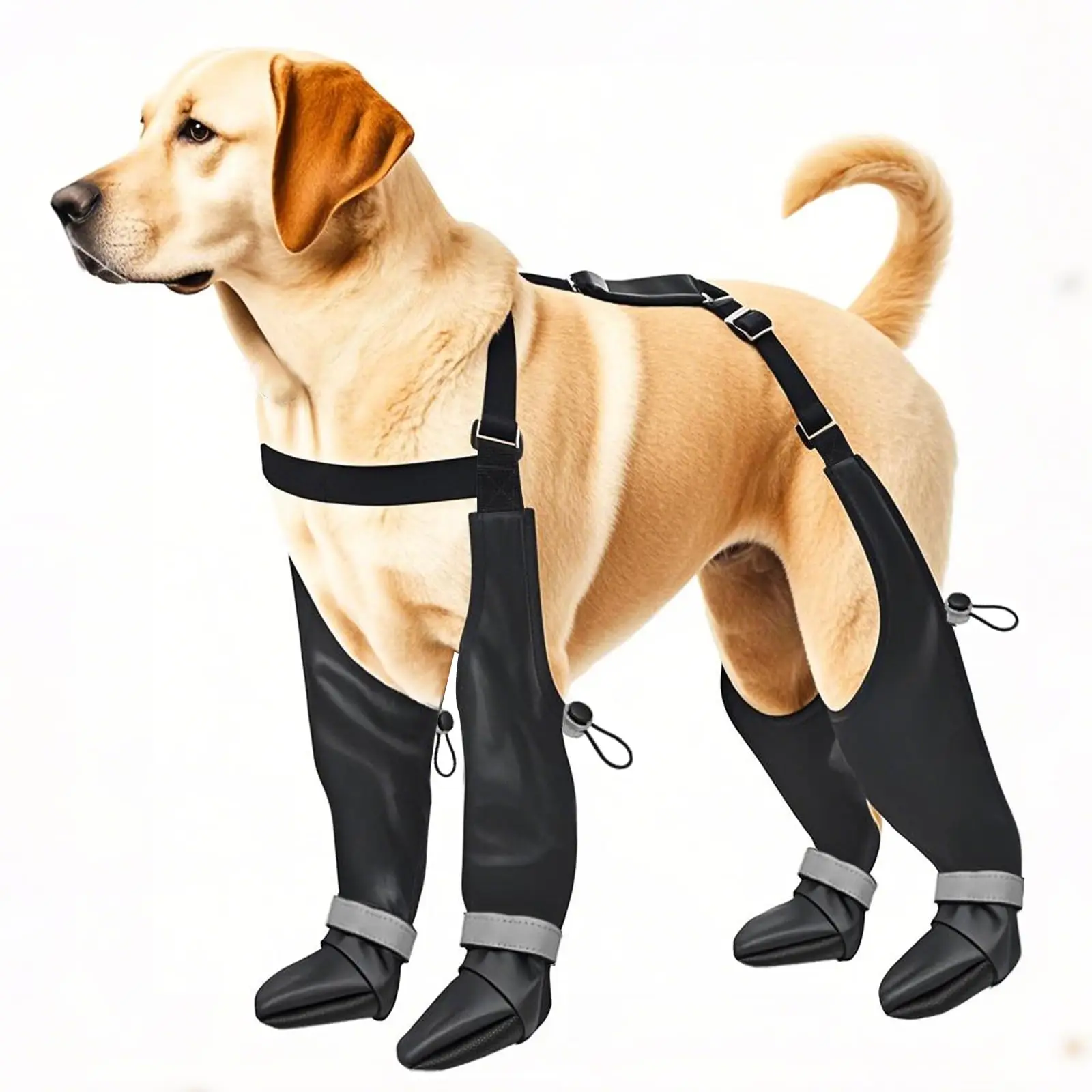

Boots for Large Dogs, Tall Dog Boots Anti-Slip & Fall Waterproof Dog Shoes Leggings, Adjustable Paws Protector for Large Dogs