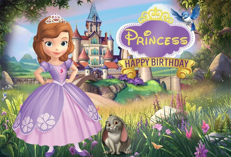 Princess Sofia Birthday Party Decoration Banner Photography Background Customized Shower Backdrops for Photo Studio