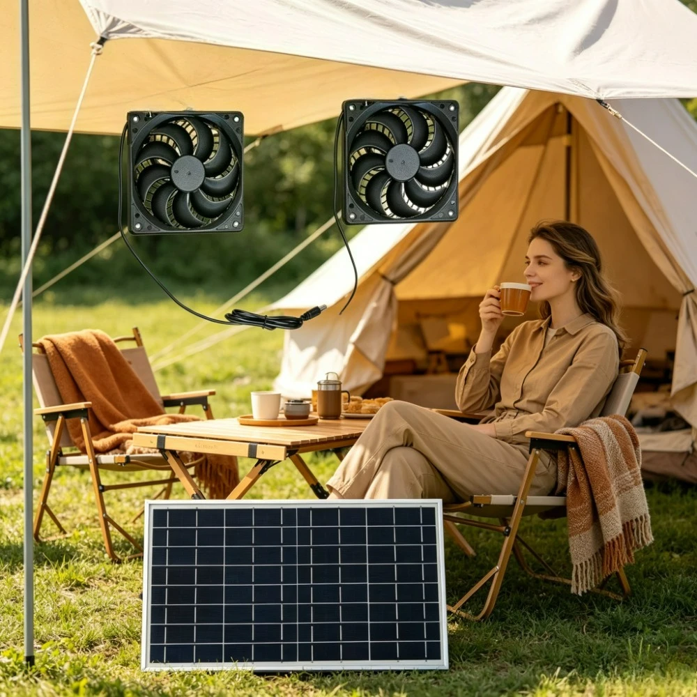 Outdoor Power And Plant - Solar Powered 10W Dual Vent Exhaust