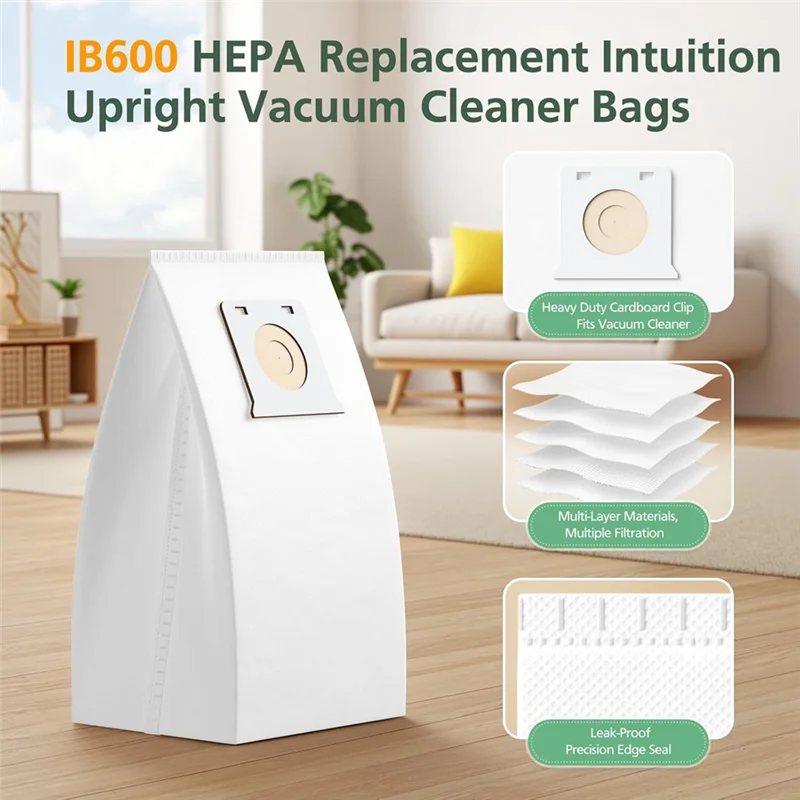A68M-For Kenmore Intuition مكنسة كهربائية تستقيم IB600 HEPA أكياس مكنسة كهربائية 16 حزمة BU4022، BU4020 BU4018، BU4050 BU3040