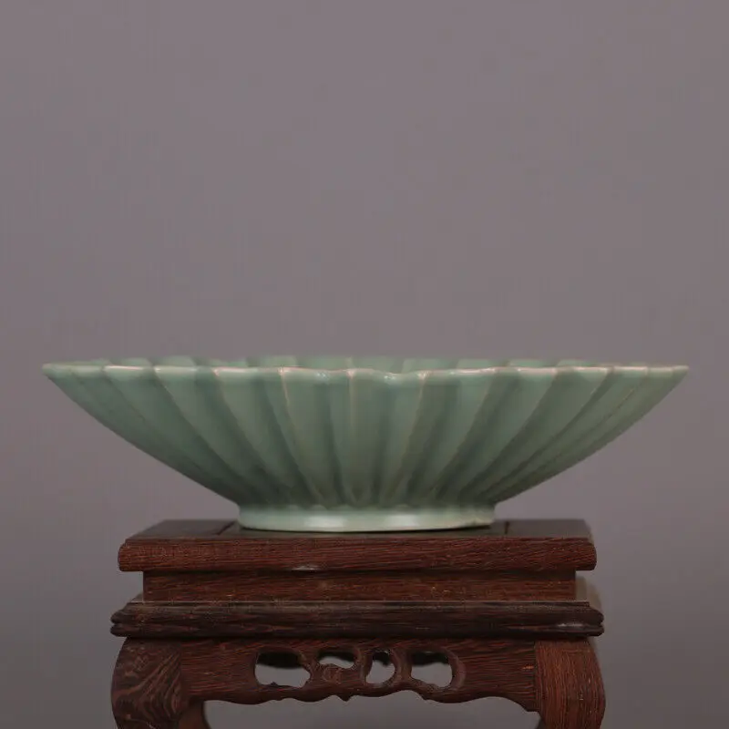 

7.4" China Old Antique Porcelain Song Dynasty Ru Kiln Cyan Glaze Bowl