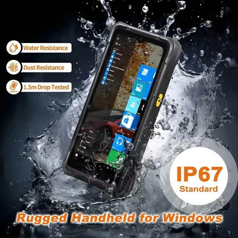 Windows 산업용 미니 태블릿 8G+128G 4G Lte Wifi 블루투스 바코드 스캐너 IP67 휴대용 산업용 PDA