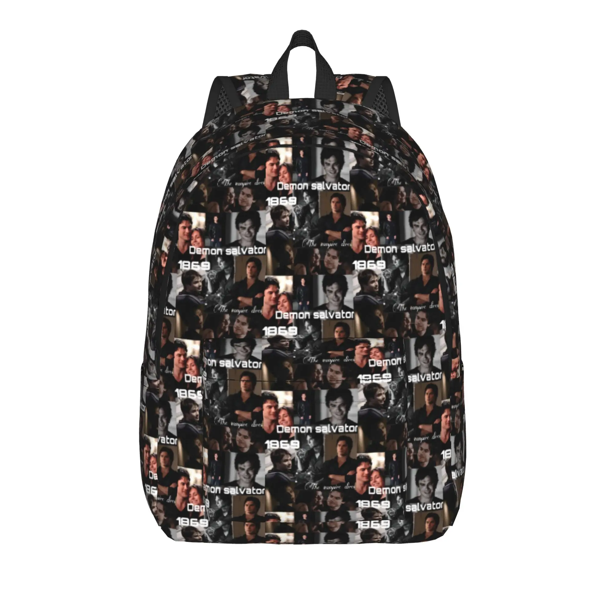 The Vampire Diaries Resuable Movie Backpack Damon Salvatore Youth Polyester Backpacks Lightweight High School Bags Rucksack