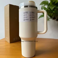 Handle Straw Lid Stainless Steel 30oz/40oz Vacuum Insulated Car Mug Double Wall Thermal Iced Travel Cup