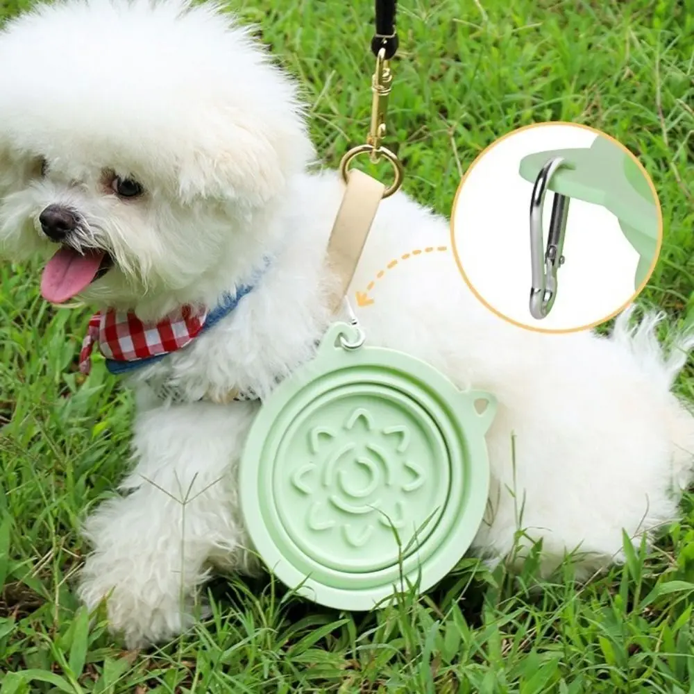 

Lightweight Folding Portable Pet Bowl Silicone Suction Cup Dog Feeding Bowl with Hanging Hook Slow Food Feeder Camping