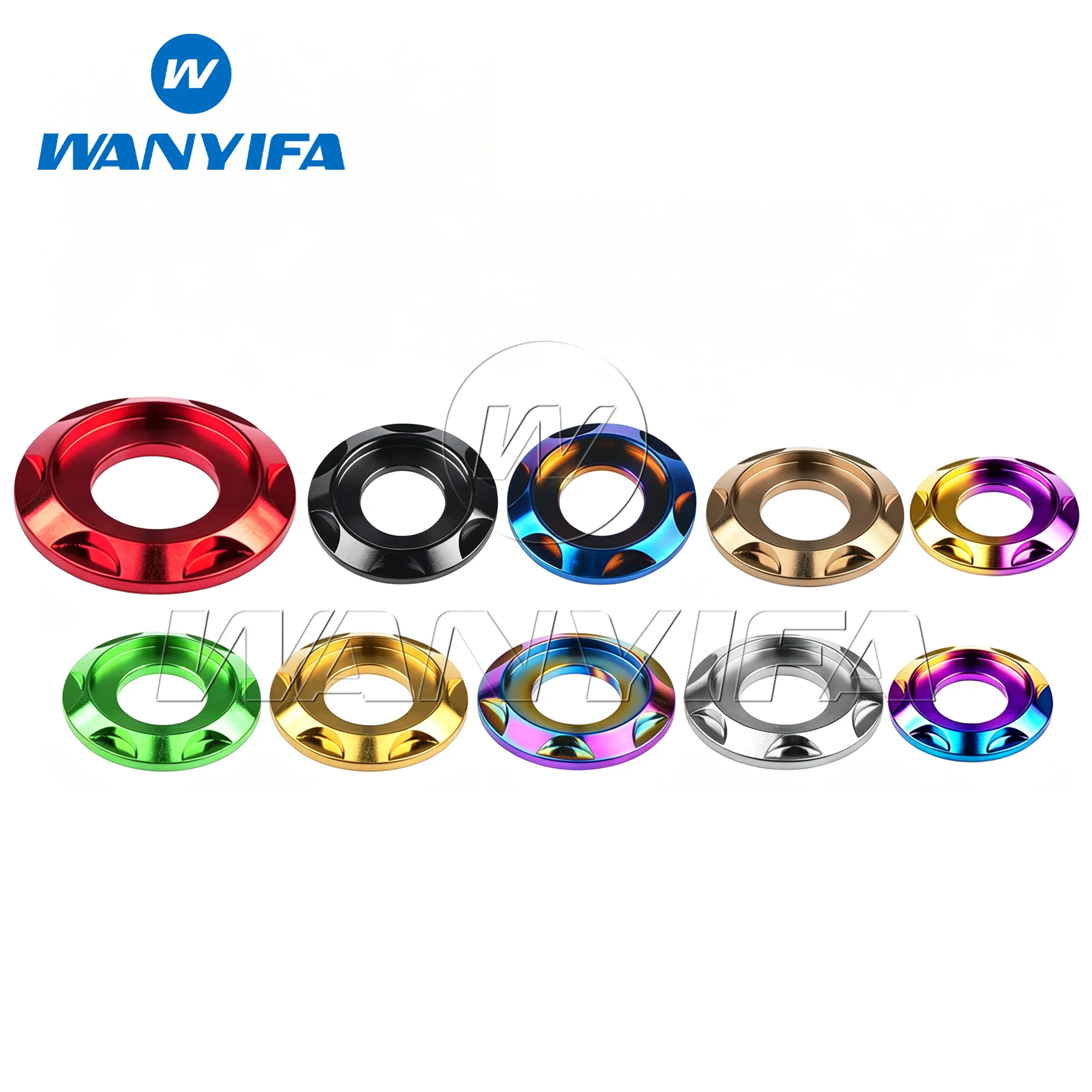 Wanyifa Titanium Washer M5 M6 M8 M10 Fancy Decorative Gasket Spacer for Bike Motorcycle Car
