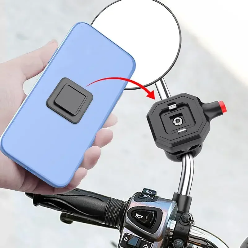 

Universal Quick Release Motorcycle Electric Moto Bike Phone Holder Navigation Support Rearview Mirror Mount Clip GPS Brackets