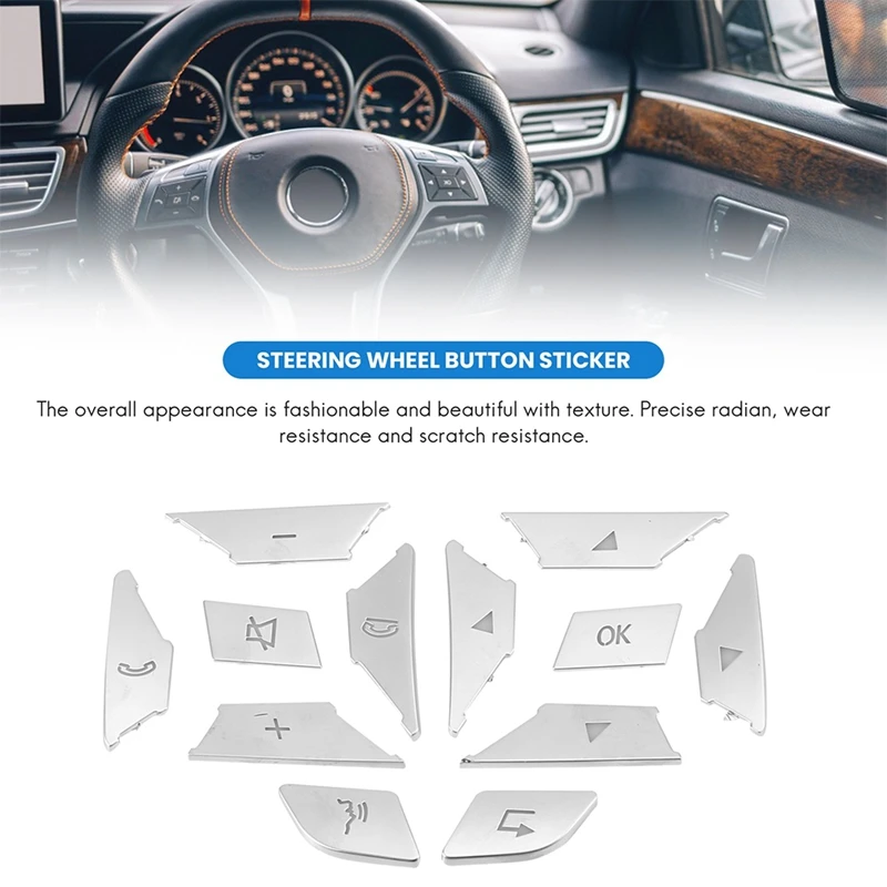 AU05 -Steering Wheel Button Switch Cover&Door Seat Memory Lock Buttons Cover For Benz A B C E Ml Gl Cla Gla Glk Sl Slk Class