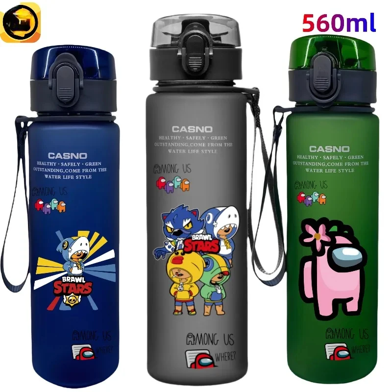 Anime Game Brawl Wilds Water Cup Children's Kettle Large Capacity Outdoor Plastic Water Bottle 560ml Leon Handy Cup Cute Gift