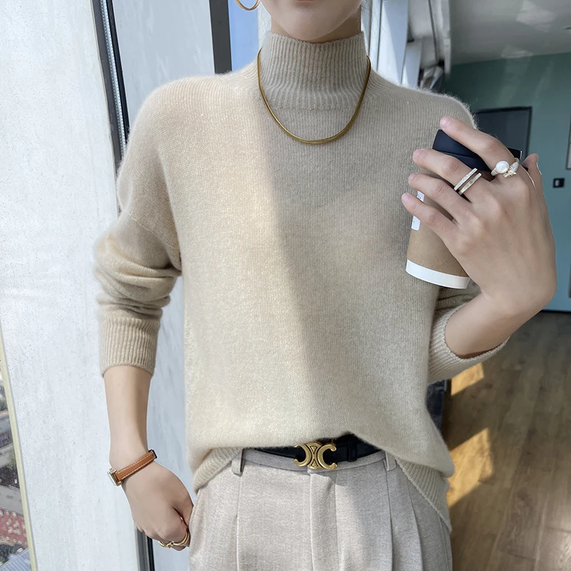 

Cashmere Sweater Pullover Shirts Women's Turtleneck Loose And Casual Fashion Cashmere Sweater Women High Quality Long Sleeve Top