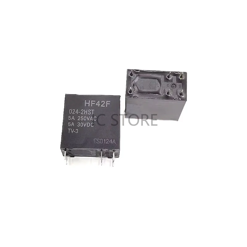 10 sztuk HF42F 024-2HST (zastępuje FTR-F4AK024T F4AK024T) 24V DC 5A 250VAC 5A 30VDC przekaźnik zasilania 2-biegunowy 5A TV-3 HF42F-024-2HST — zdjęcie produktu 4