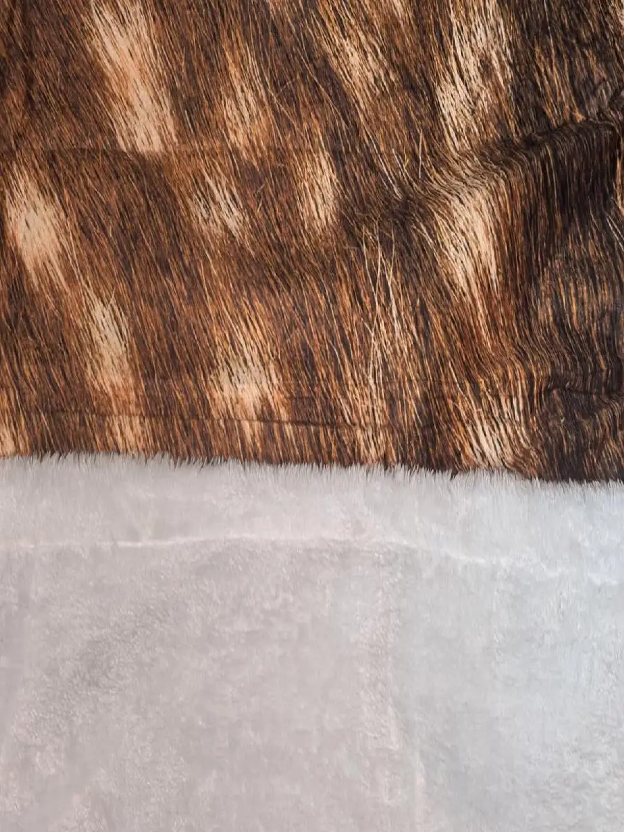 Simulated Fur Deer Hunting Fleece Throw Blanket x Orange Brown Deer Hide Pattern Soft Lightweight Sherpa Blanket for Bed Couch P