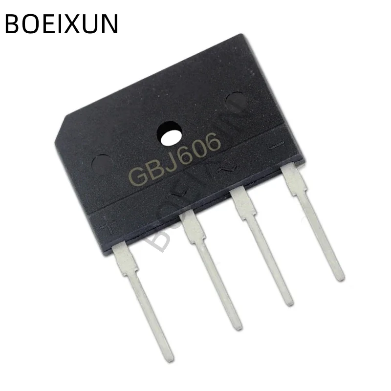 5Pcs GBJ606 Bridge Rectifier 6A/600V GBJ6J Bridge Stack Can Cut GBJ Footprint Flat Bridge