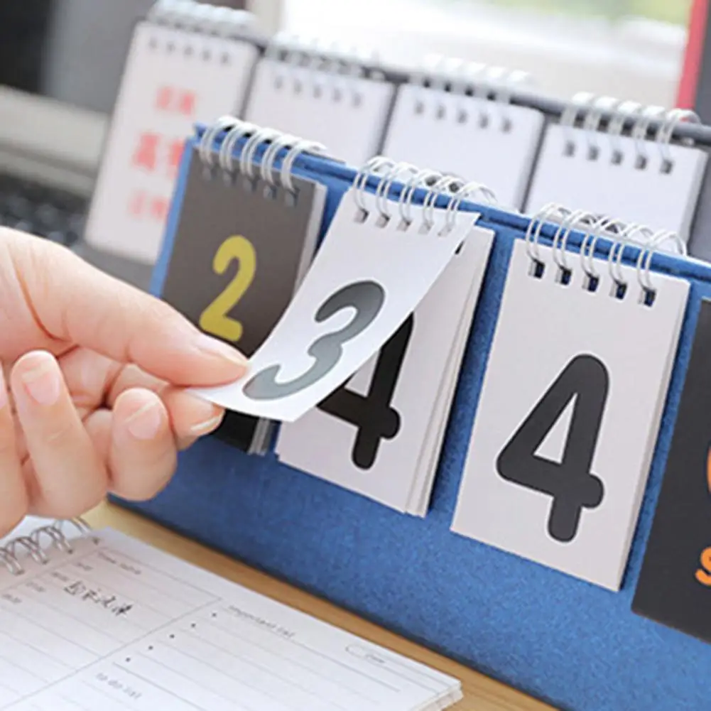 ポータブルミニカウントダウンカレンダートライアングルベースリバーシブルタイプ印刷なしリマインダーカレンダー家の装飾