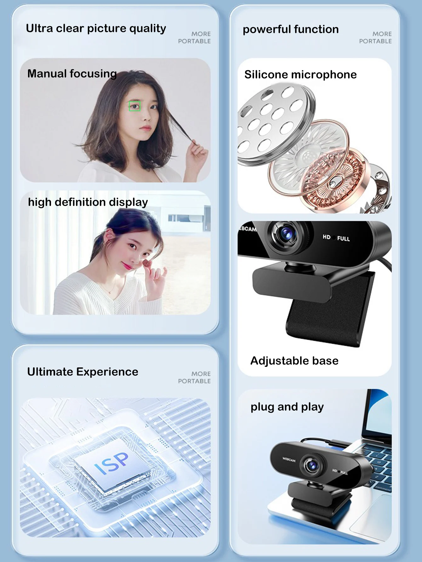 Professional-Grade 1080P HD USB Webcam (with Built-In Microphone), Suitable for Laptops and Desktop Computers