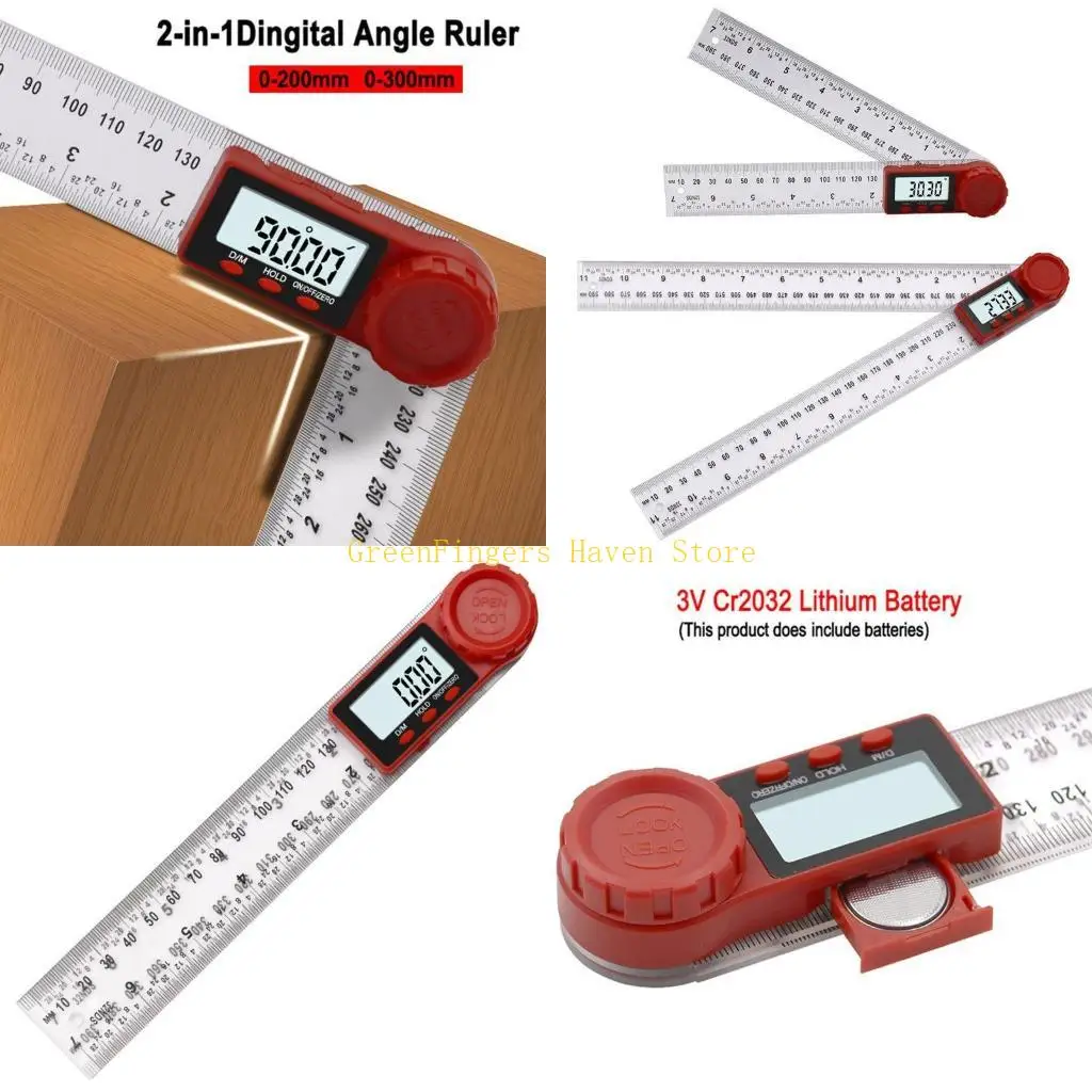 

F68D 300 мм/200 мм 7 "/11" Цифровая Угловая Линейка Прозрачный Инклинометр Гониометр Транспортир Угловой Измерительный