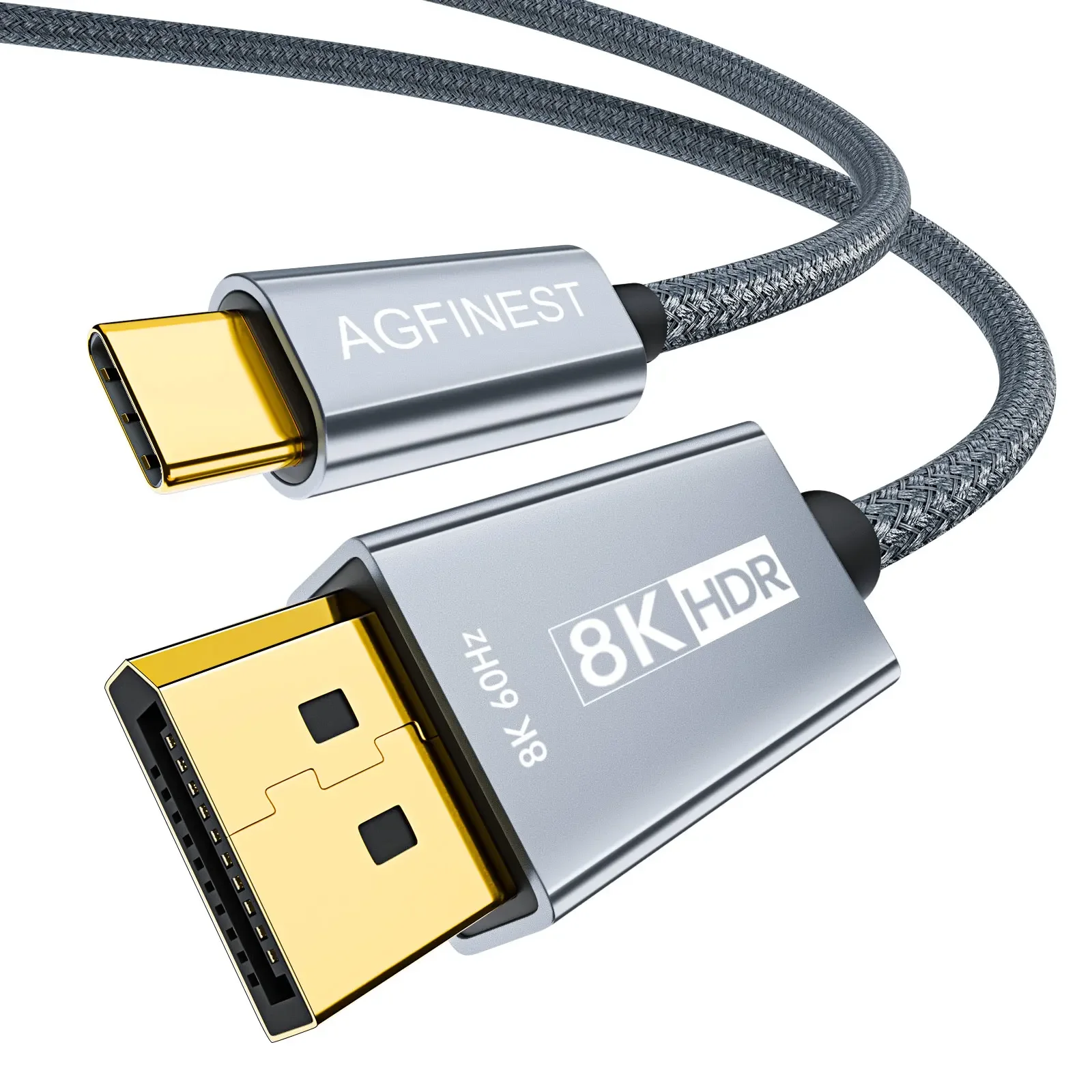 USB C to DisplayPort 1.4 Cable 8K60Hz 4K144Hz One-Way Type-C to DP Cord For iPhone 16, MacBook Pro/Air, iPad, Mac Mini, Galaxy