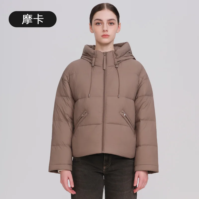 Abrigo liso para mujer, chaquetas con capucha, Parka, cárdigan empalmado, prendas de vestir exteriores, cortavientos informal con cordón, ligero elástico 2025