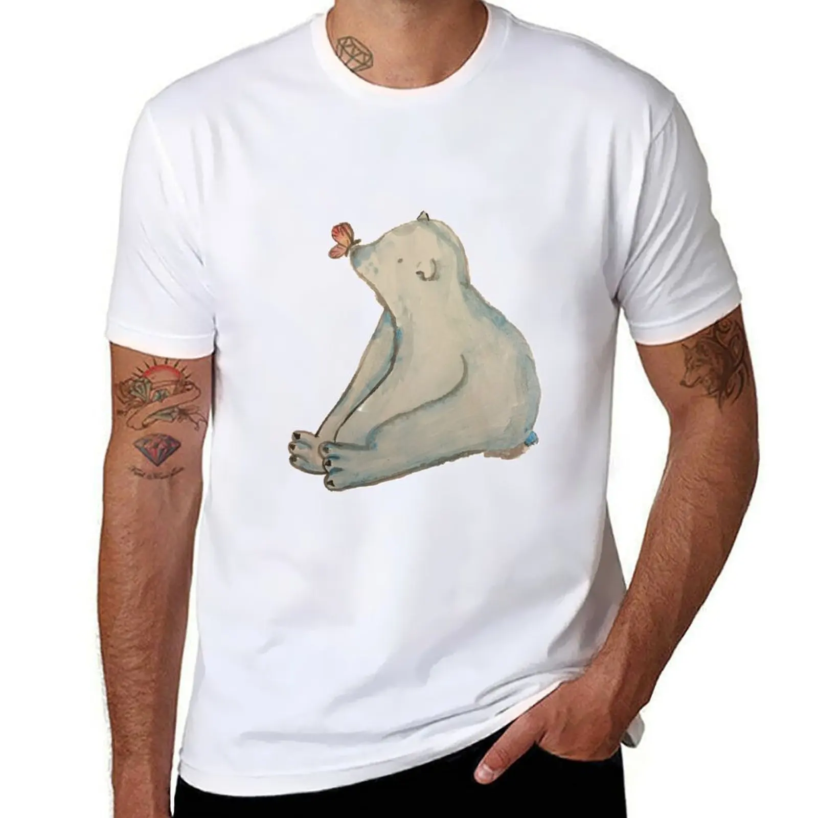 

Cute Polar Bear T-Shirt t shirts for man graphic tees t shirt men 100% cotton luxury brand T-Shirt
