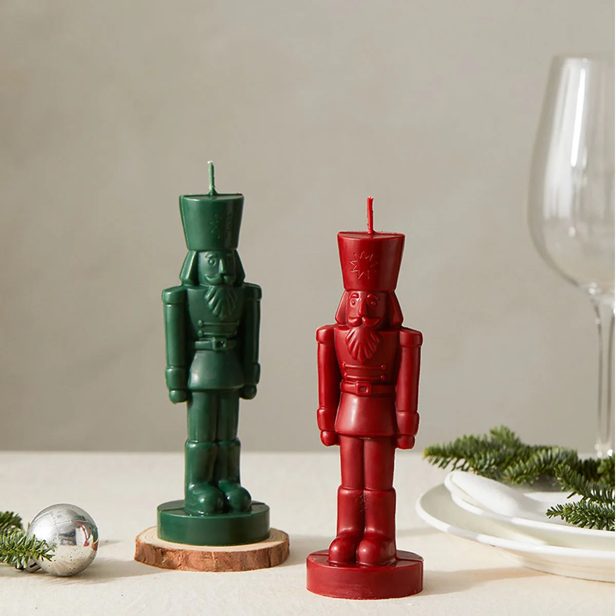 Large Nutcracker Soldier Plastic Candle Mold Nutcracker Statue Scented Soap Candle Making Mold Home Decoration
