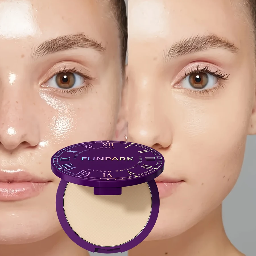 5 가지 색상 매트 풀 커버리지 프레스드 파우더 파운데이션 24H 프레쉬 웨어 매트 무게감 없는 피니싱 파우더 코스메틱 페이스 메이크업