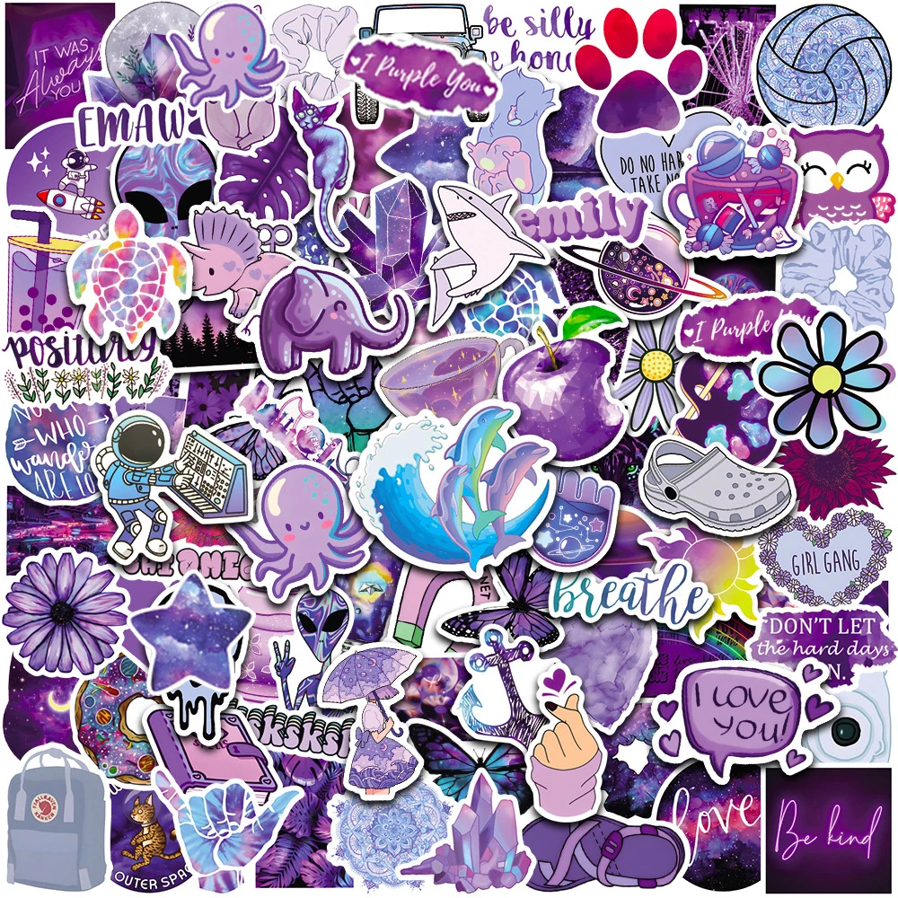 

10/30/50/100PCS Mixed Purple Style VSCO Stickers Kids Toy Gift DIY Laptop Notebook Suitcase Luggage Car Sticker Graffiit Decals