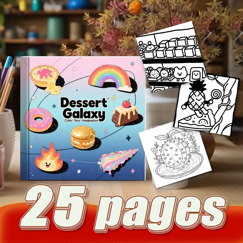 Art Practice Original Food Simple Line Creative Coloring Book Campus Handicraft Unique Food Shape Pattern Design