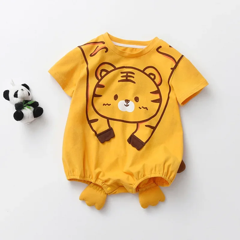 

Newborn Baby Boys Girls Bodysuits Romper Kawaii Tiger Short Sleeve Infant Baby Onesie Ropa Bebe Toddler Jumpsuits Outfits Baby