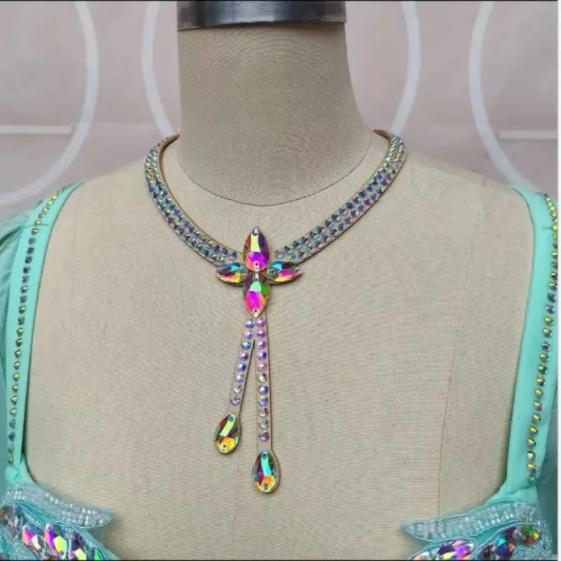 Nuevo vestido de danza del vientre personalizado, collar, pendientes, accesorios, accesorios de danza Oriental