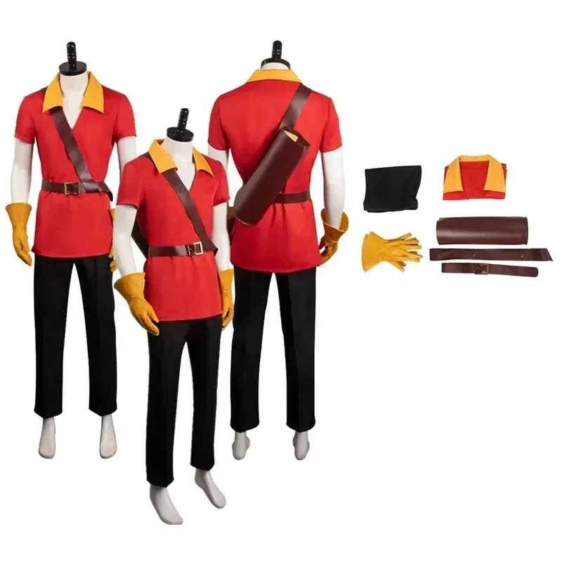 Costume de cosplay Prince Gaston de La Belle et la Bête, uniforme fantaisie pour homme adulte, ensemble manteau et pantalon, pour Halloween et Carnaval #   1 . LiyCos