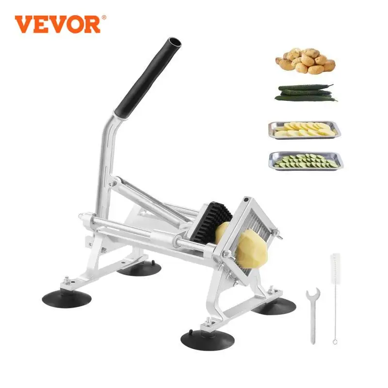 VEVOR Commercial Vegetable Slicer 1/4 inch Stainless Steel and Aluminum Alloy for Radishes, Onions, Potatoes, Lemons