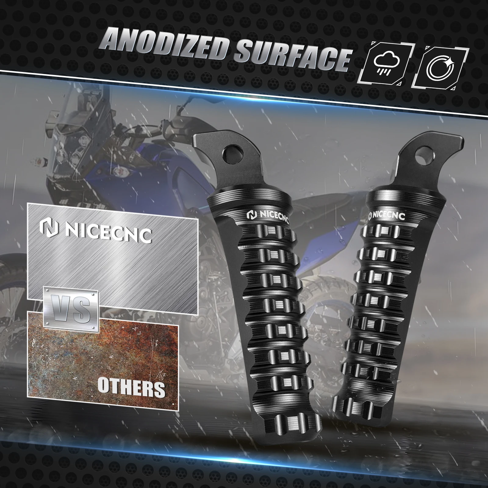 Rear Passenger Footrests Footpegs For Yamaha Tenere 700 XTZ 700 2019-2022 Rally Edition 2020-2022 Tracer 900 2019 Niken 2019